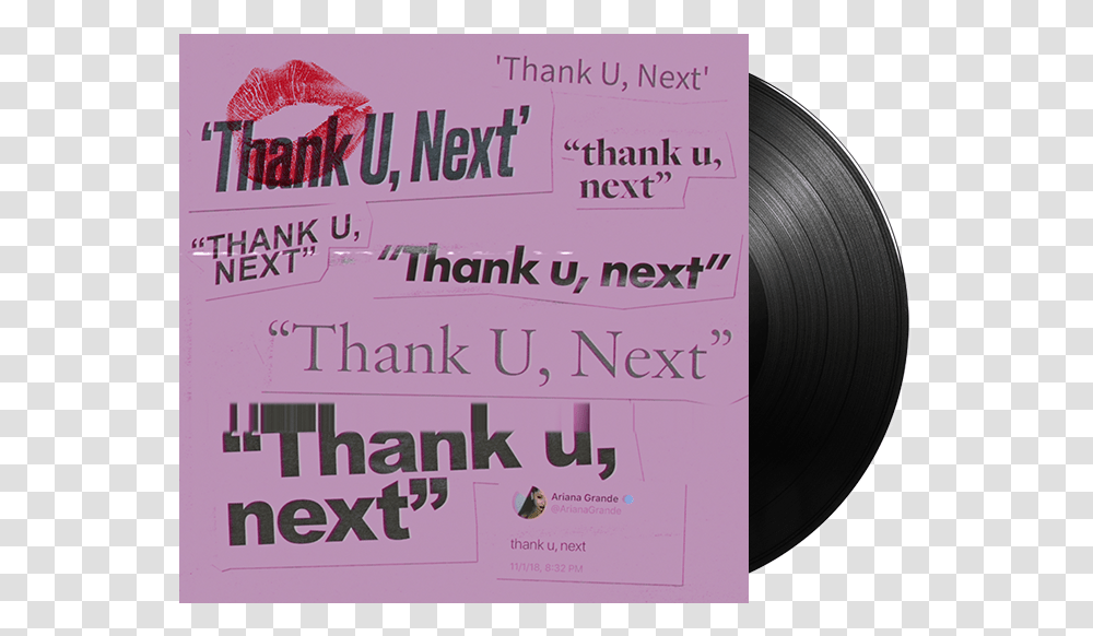 Vinyl Ariana Grande Album Thank U Next, Poster, Advertisement, Paper Transparent Png