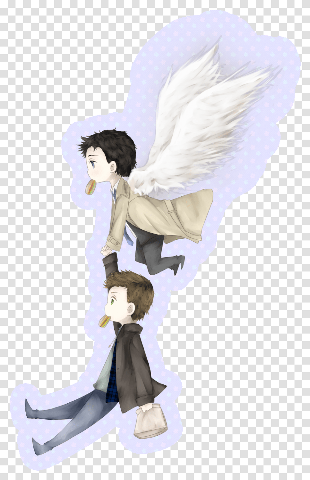 Vinyl Sticker Supernatural Castiel Fairy, Art, Angel, Archangel, Person Transparent Png