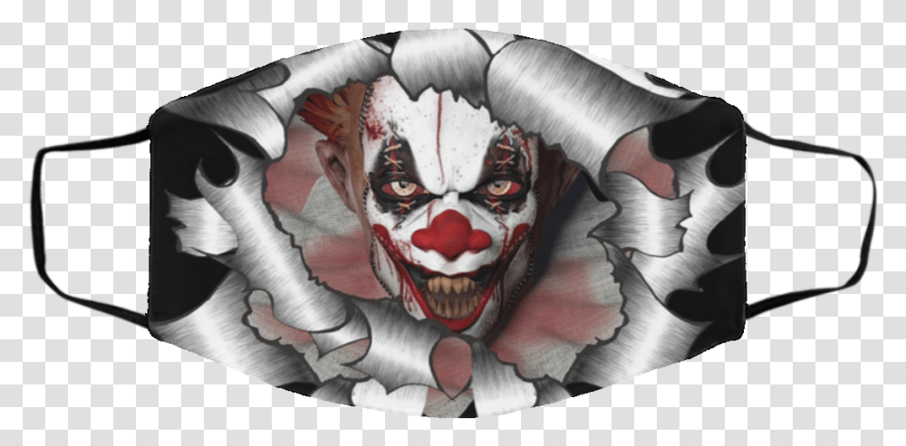 Vinyl Stickers Ripped Torn Metal Evil Clown Halloween Face Cloth Face Mask, Performer, Person, Human, Mime Transparent Png
