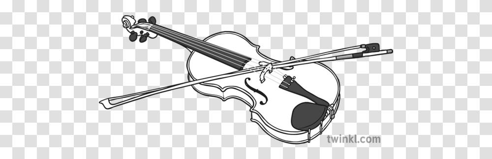 Viola Black And White Illustration Twinkl Viola Ilustracin, Leisure Activities, Musical Instrument, Gun, Weapon Transparent Png