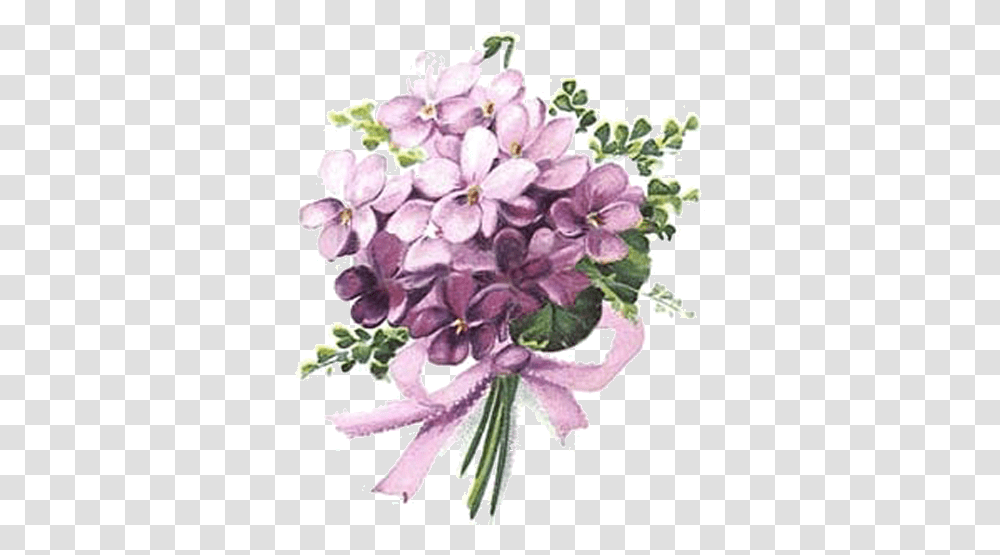Violet Bouquet Shabby Chic Flowers, Plant, Blossom, Lilac, Geranium Transparent Png