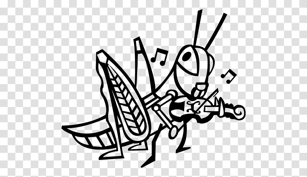 Violin Clipart Grasshopper, Insect, Invertebrate, Animal, Stencil Transparent Png