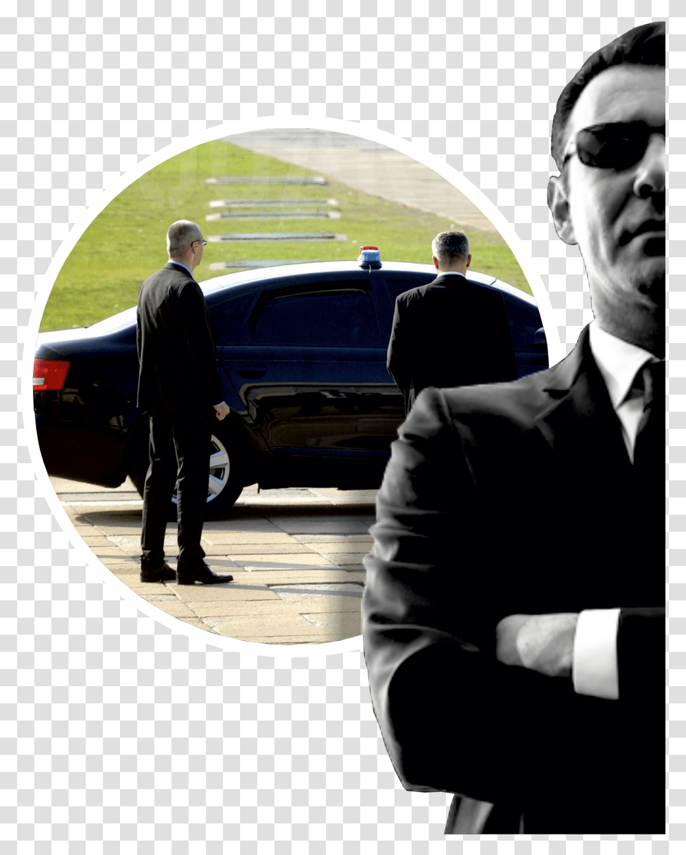 Vip Protection South Africa, Person, Sunglasses, Suit, Overcoat Transparent Png