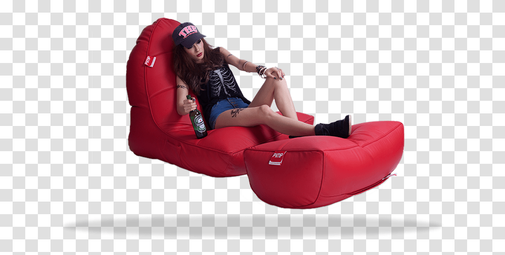 Vip Pu Series Bean Bags, Person, Human, Furniture, Couch Transparent Png