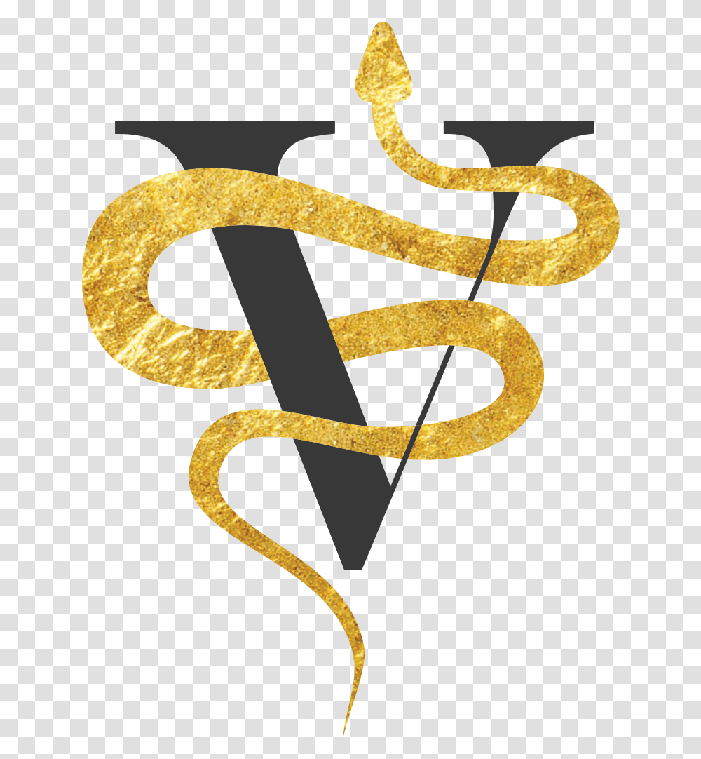 Virago Symbol Gold No Circle Virago Gallery, Reptile, Animal, Snake, Cross Transparent Png