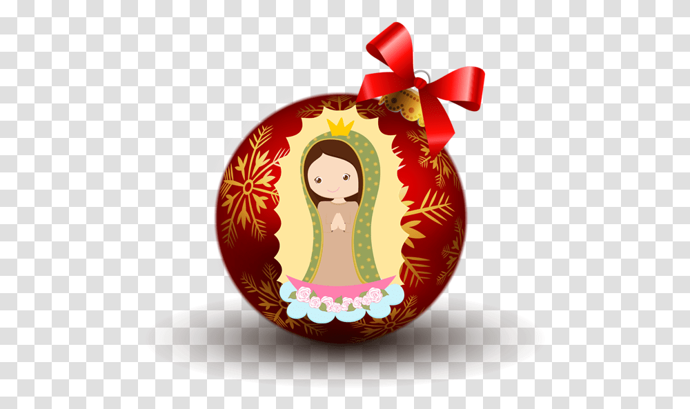 Virgen De Guadalupe Red Christmas Ball, Birthday Cake, Dessert, Food, Tree Transparent Png