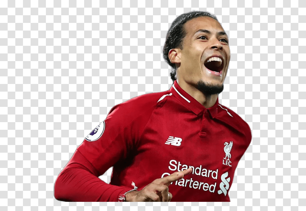 Virgil Vvd Liverpool Fc Player, Person, Clothing, Sleeve, Face Transparent Png