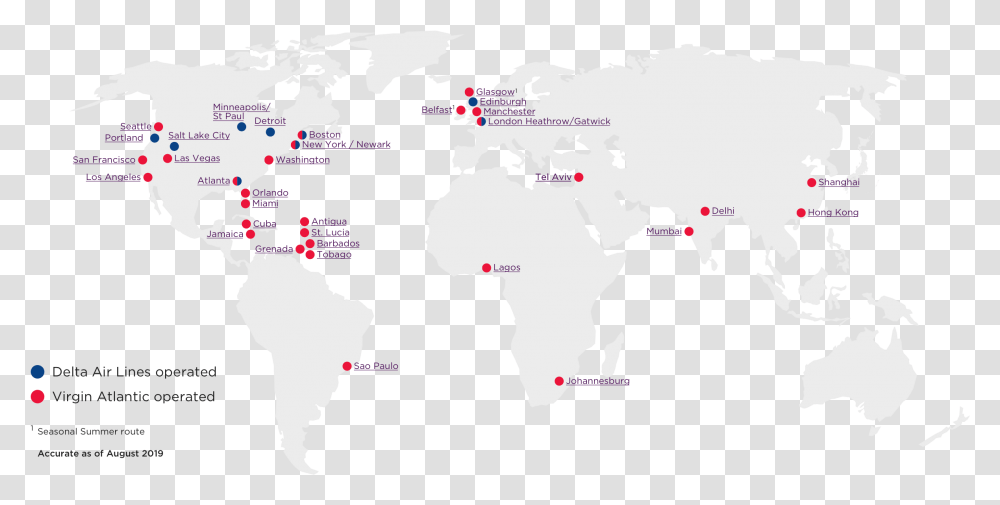 Virgin Atlantic Route Map 2019, Diagram, Plot, Atlas, Poster Transparent Png