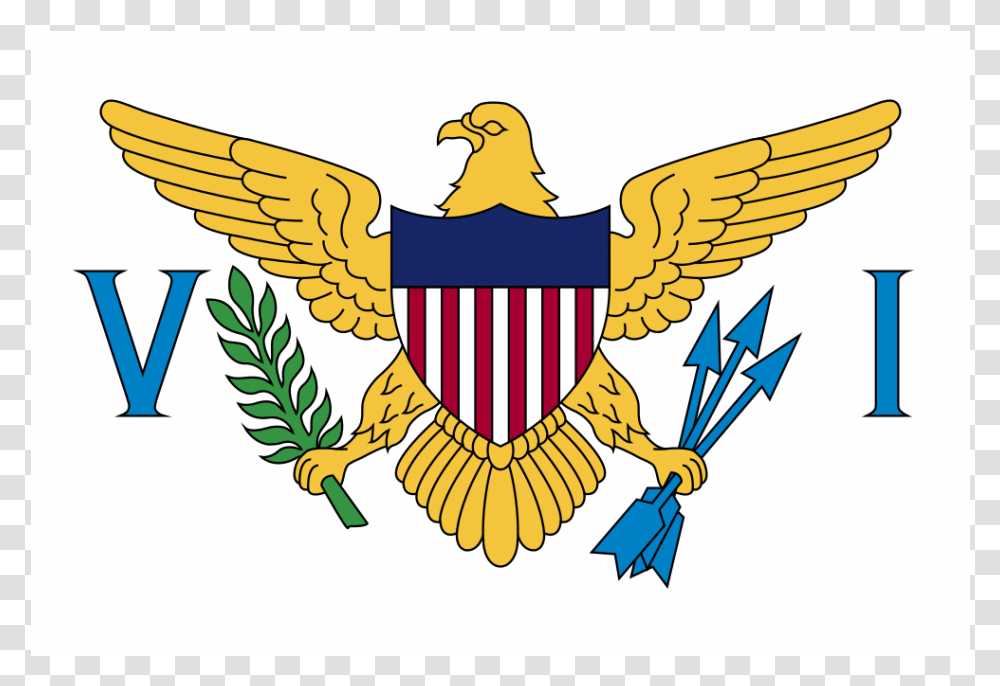 Virgin Islands Flag Icon United States Virgin Islands Flag, Emblem, Bird, Animal Transparent Png