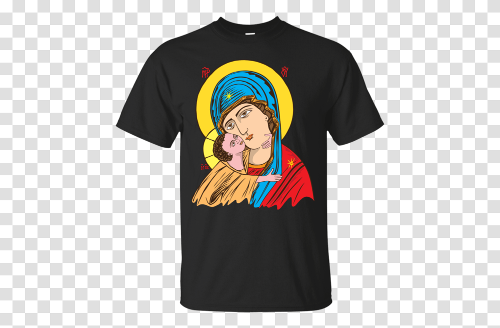 Virgin Mary And Little Christ Virgin Mary T Shirt Amp Harry Potter Stranger Things Shirt, Apparel, T-Shirt, Person Transparent Png