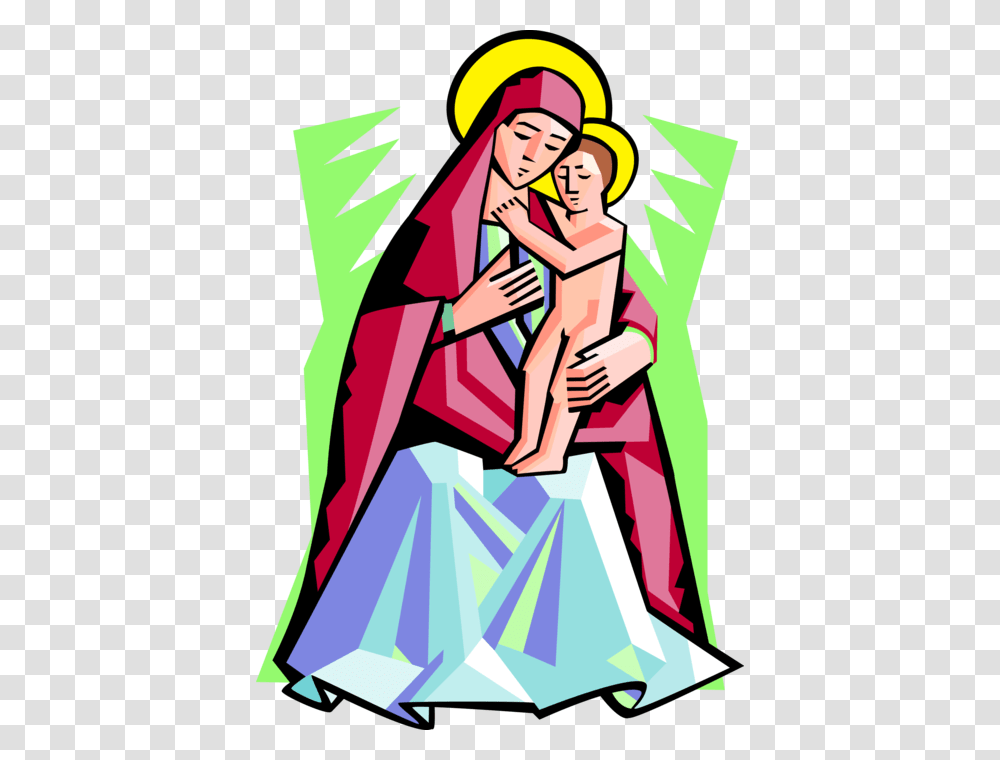 Virgin Mary With Christ Child Baby Jesus, Poster, Advertisement, Shopping Transparent Png