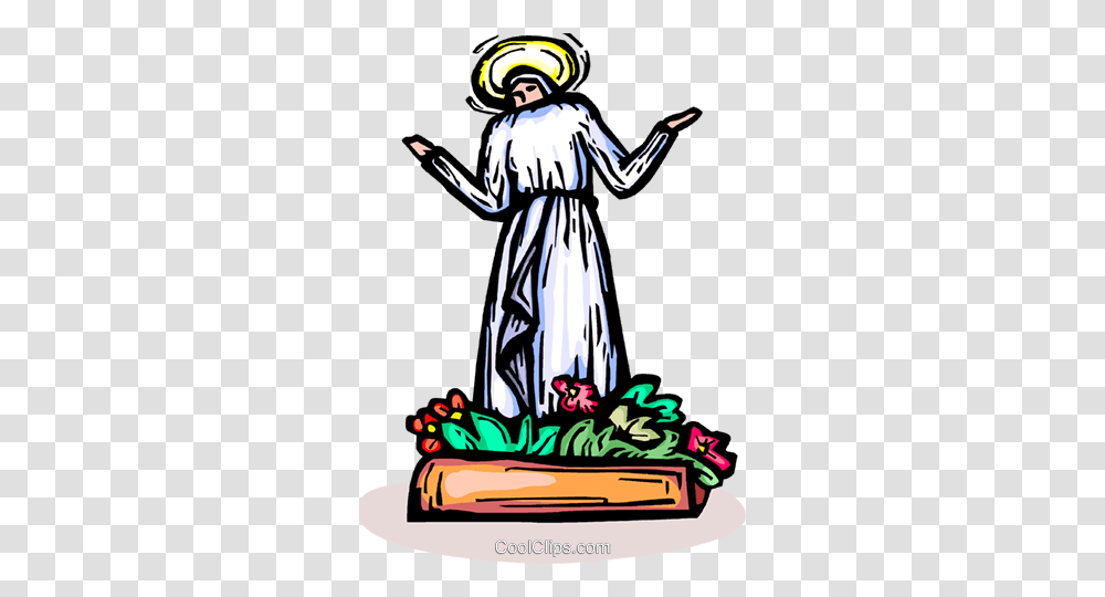 Virgin Mary With Flowers Royalty Free Vector Clip Art Illustration, Helmet, Person, Plant Transparent Png