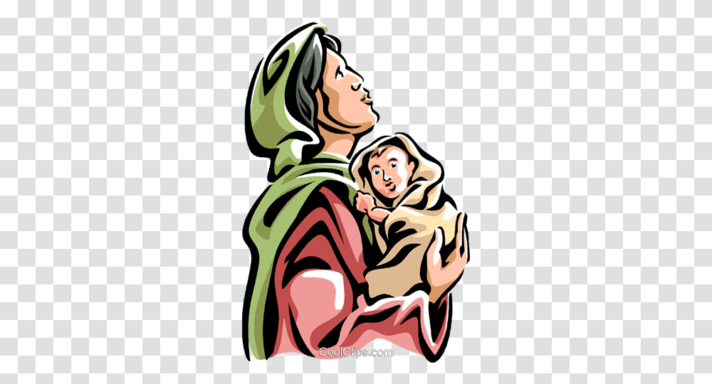 Virgin Mary With The Christ Child Royalty Free Vector Clip Art, Person, Human, Hug, Poster Transparent Png