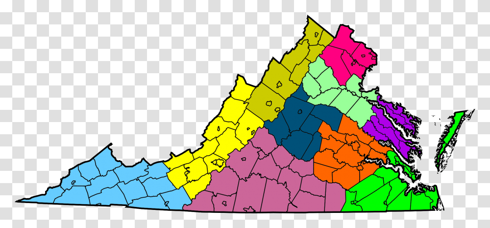 Virginia Regions Libertarian Party Of Virginia, Map, Diagram, Plot, Atlas Transparent Png