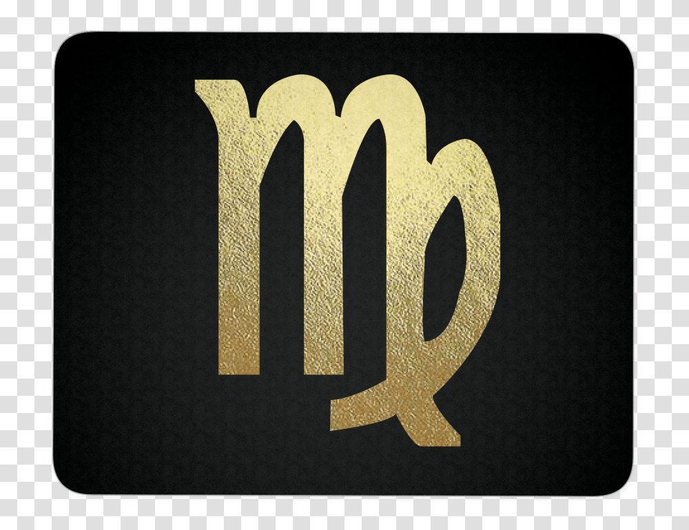 Virgo Gold Sign Mousepad Zodiac Emblem, Word, Alphabet, Text, Number Transparent Png