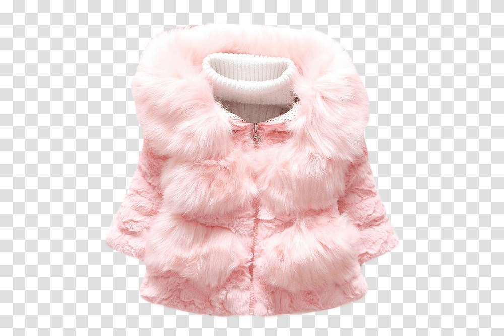 Virkotie Pink Marshmellow Coat, Clothing, Apparel, Fur, Scarf Transparent Png