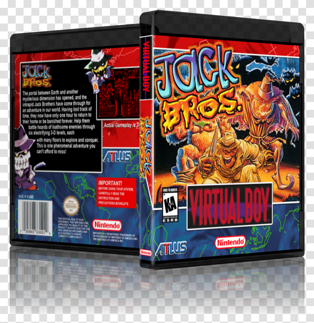 Virtual Boy Jack Bros Box Art, Arcade Game Machine, Poster, Advertisement, Flyer Transparent Png