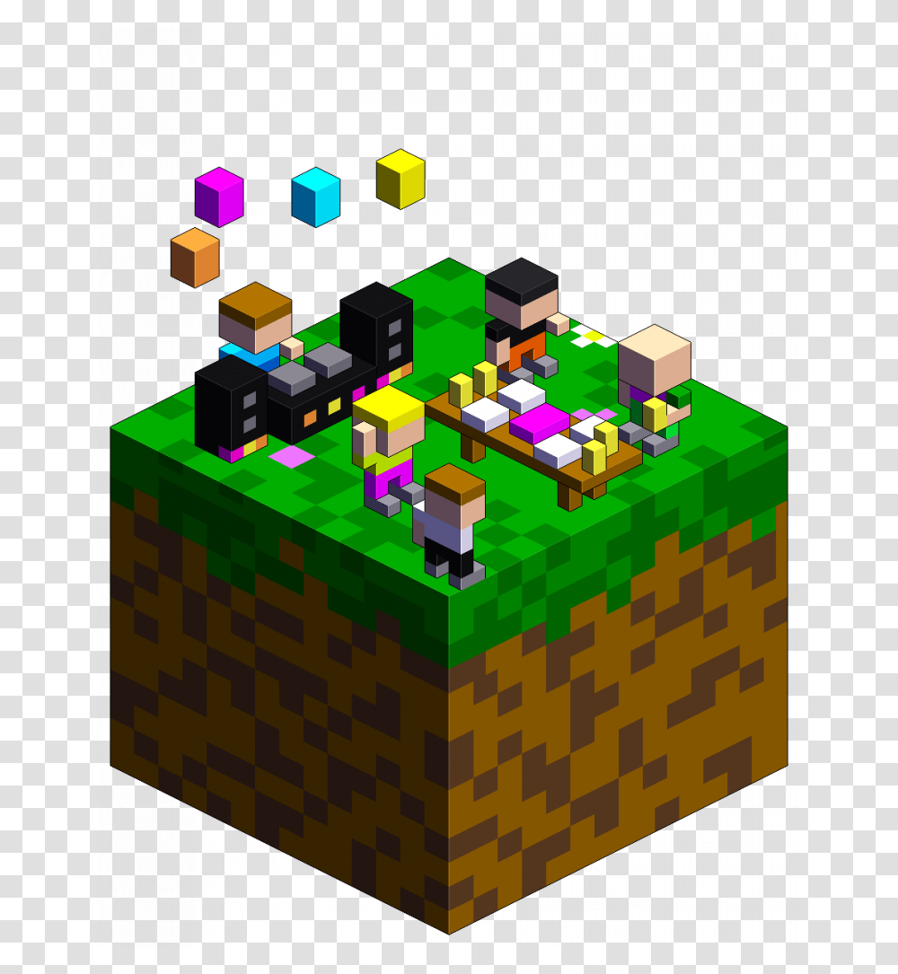 Virtual Kids Birthday Party In Minecraft Grass Block Icon, Toy Transparent Png