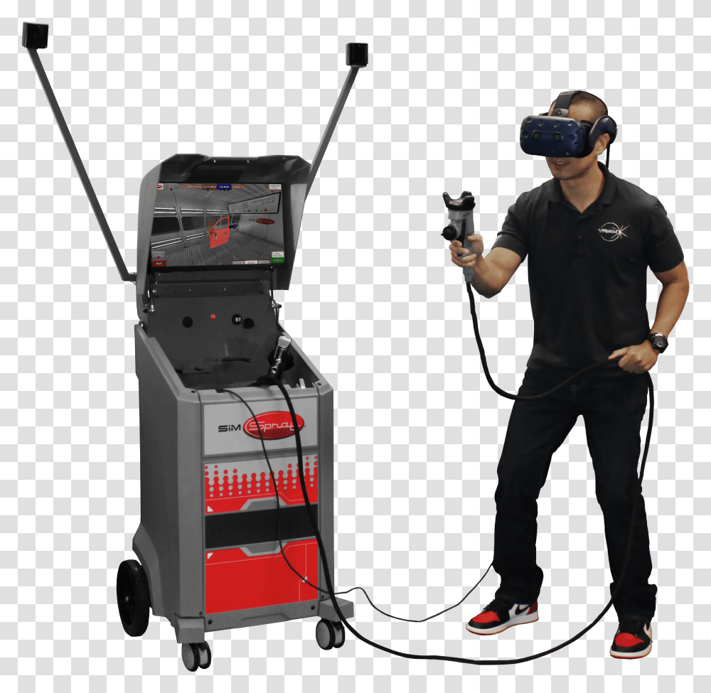 Virtual Spray Painting Simulator Paint Simulator Virtual Reality, Person, Human, Machine, Arcade Game Machine Transparent Png
