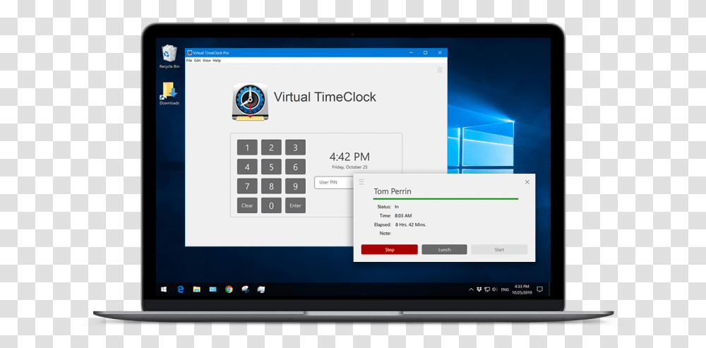 Virtual Timeclock Pin Laptop, Computer, Electronics, Tablet Computer, Monitor Transparent Png