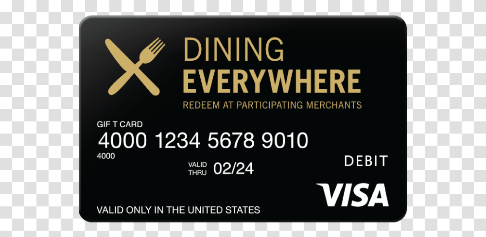 Visa Dining Card Visa, Fork, Cutlery, Credit Card Transparent Png