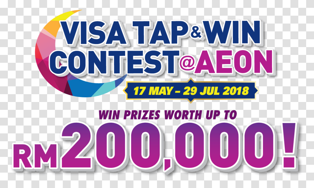 Visa Tap Amp Win Contest Aeon Graphic Design, Word, Purple, Alphabet Transparent Png