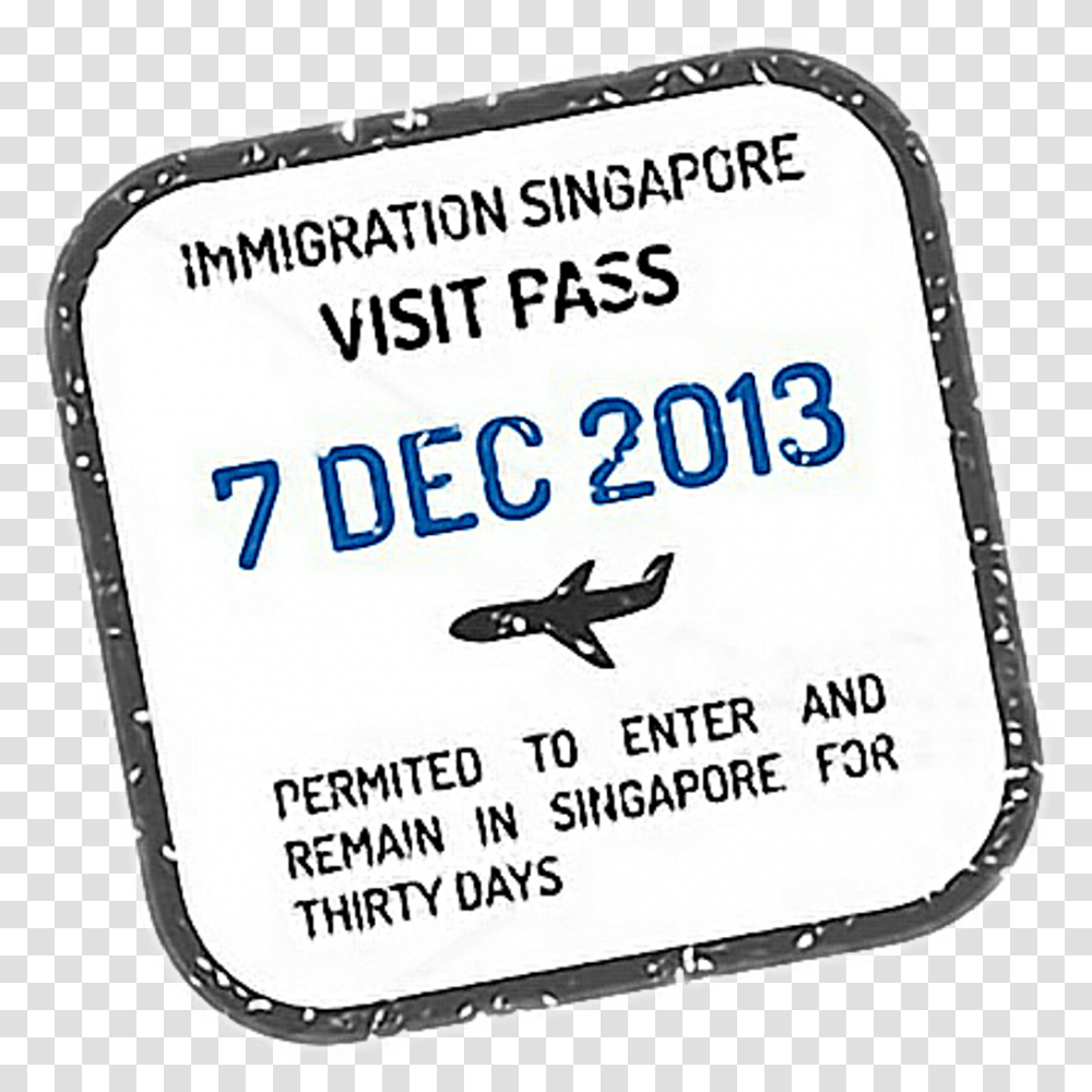 Visa Visastamp Passport Travel Stamp Singapore Freetoed Illustration, Label, Word, Sticker Transparent Png