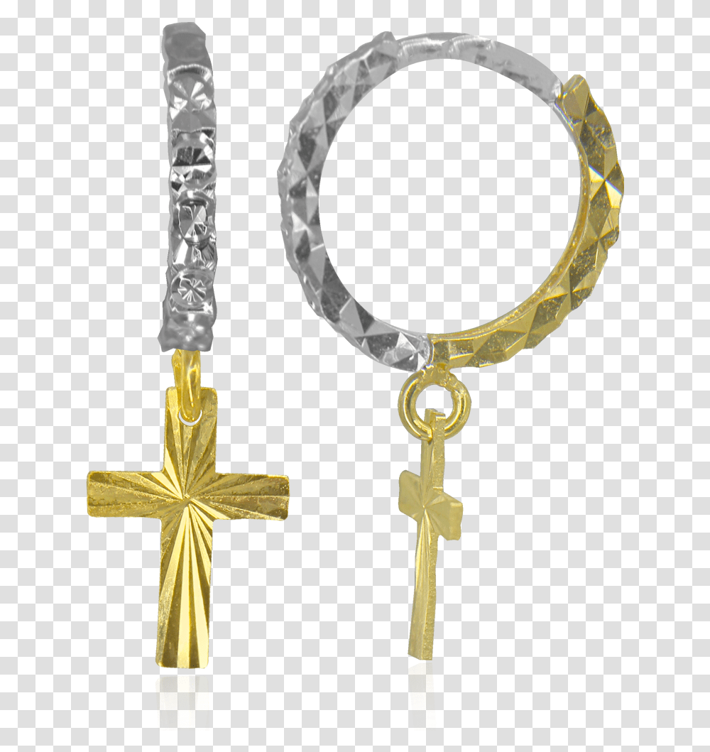Visage Earings By Oro China Jewelry Cross, Crucifix, Gold Transparent Png