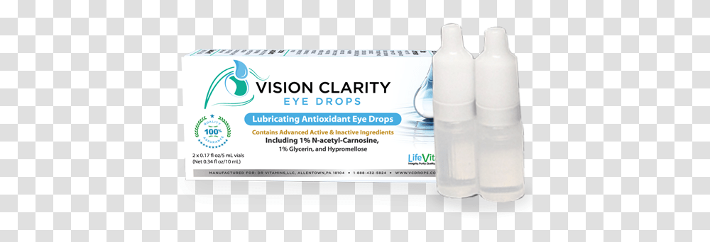 Vision Clarity Carnosine Eye Drops Antioxidant Eye Drops, Cosmetics, Bottle, Business Card Transparent Png