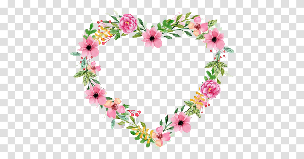 Visit Moldura Arabesco Floral Full Size Download Heart Flower, Plant, Blossom, Petal, Wreath Transparent Png