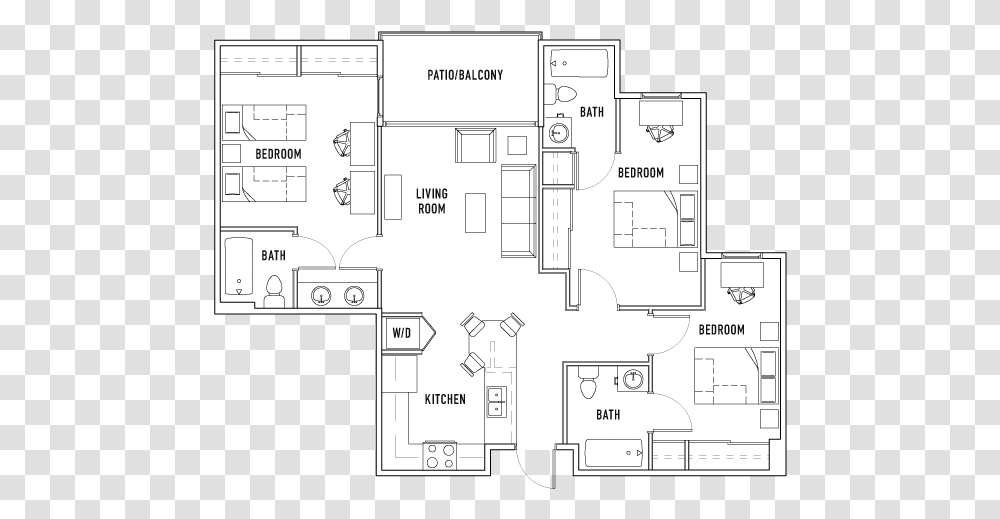 Vista Del Sol Shared Room, Floor Plan, Diagram, Plot Transparent Png