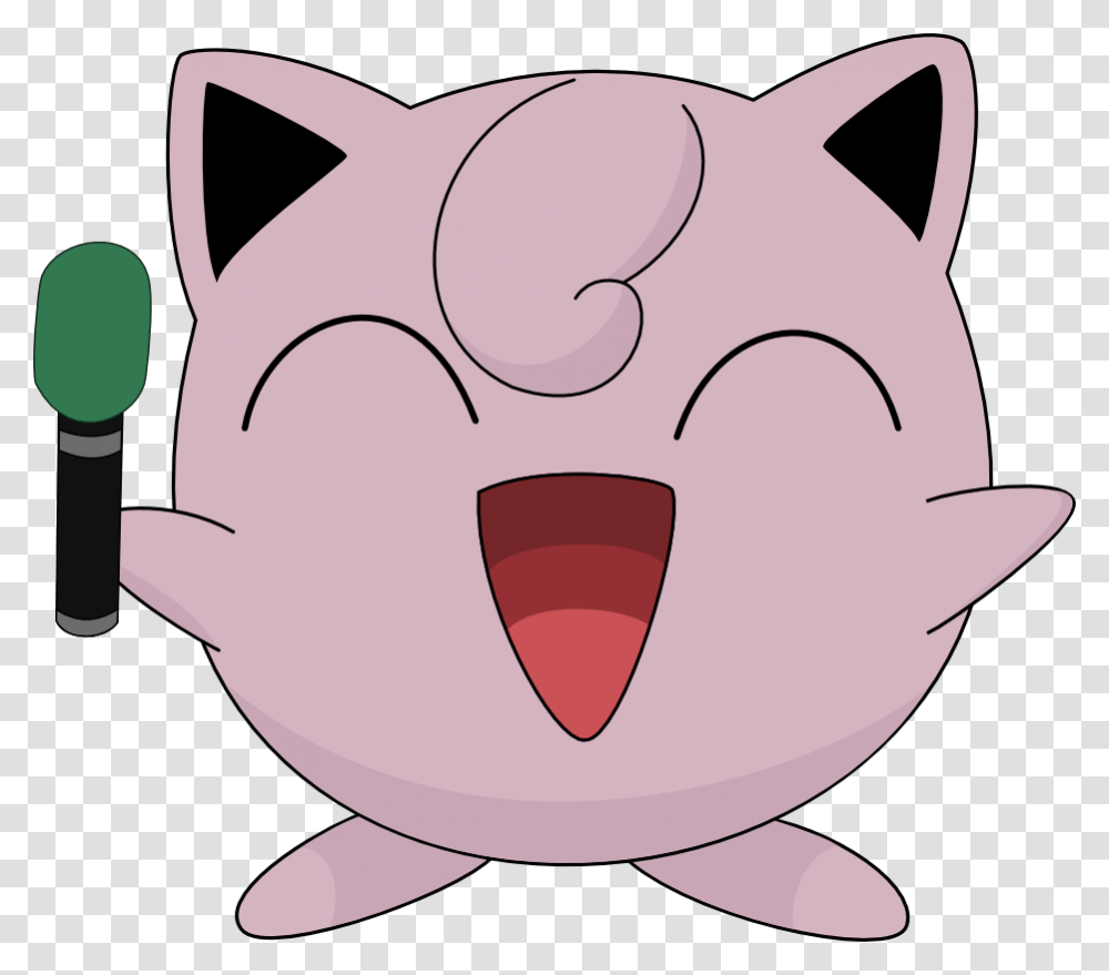 Visual Art Jigglypuff With Microphone, Mouth, Lip, Piggy Bank Transparent Png