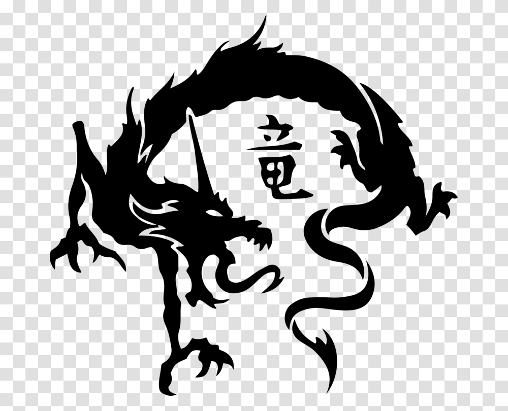 Visual Artshorsesilhouette Japanese Dragon Tribal Tattoo, Gray, World Of Warcraft Transparent Png