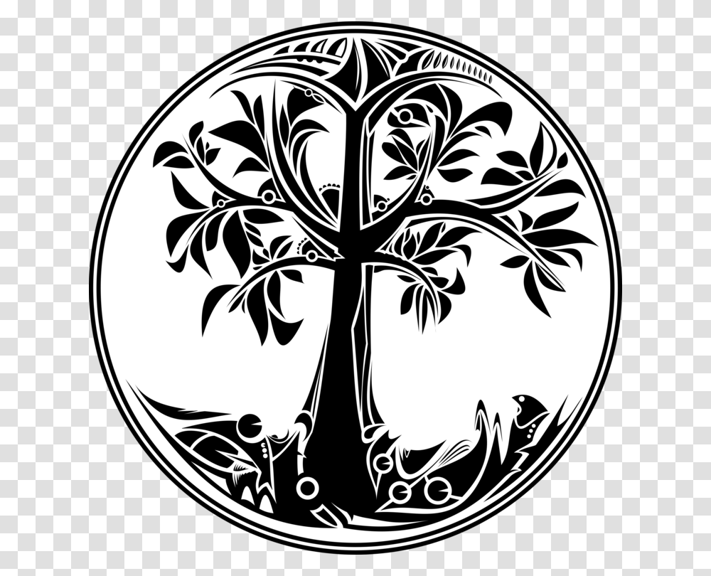 Visual Artsplantflower Black And White Tree Of Life Graphic, Stencil, Floral Design, Pattern Transparent Png