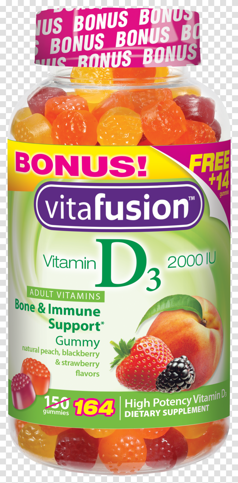 Vitafusion Vitamin D3 Adult Vitamins Download Strawberry, Plant, Fruit, Food, Peach Transparent Png