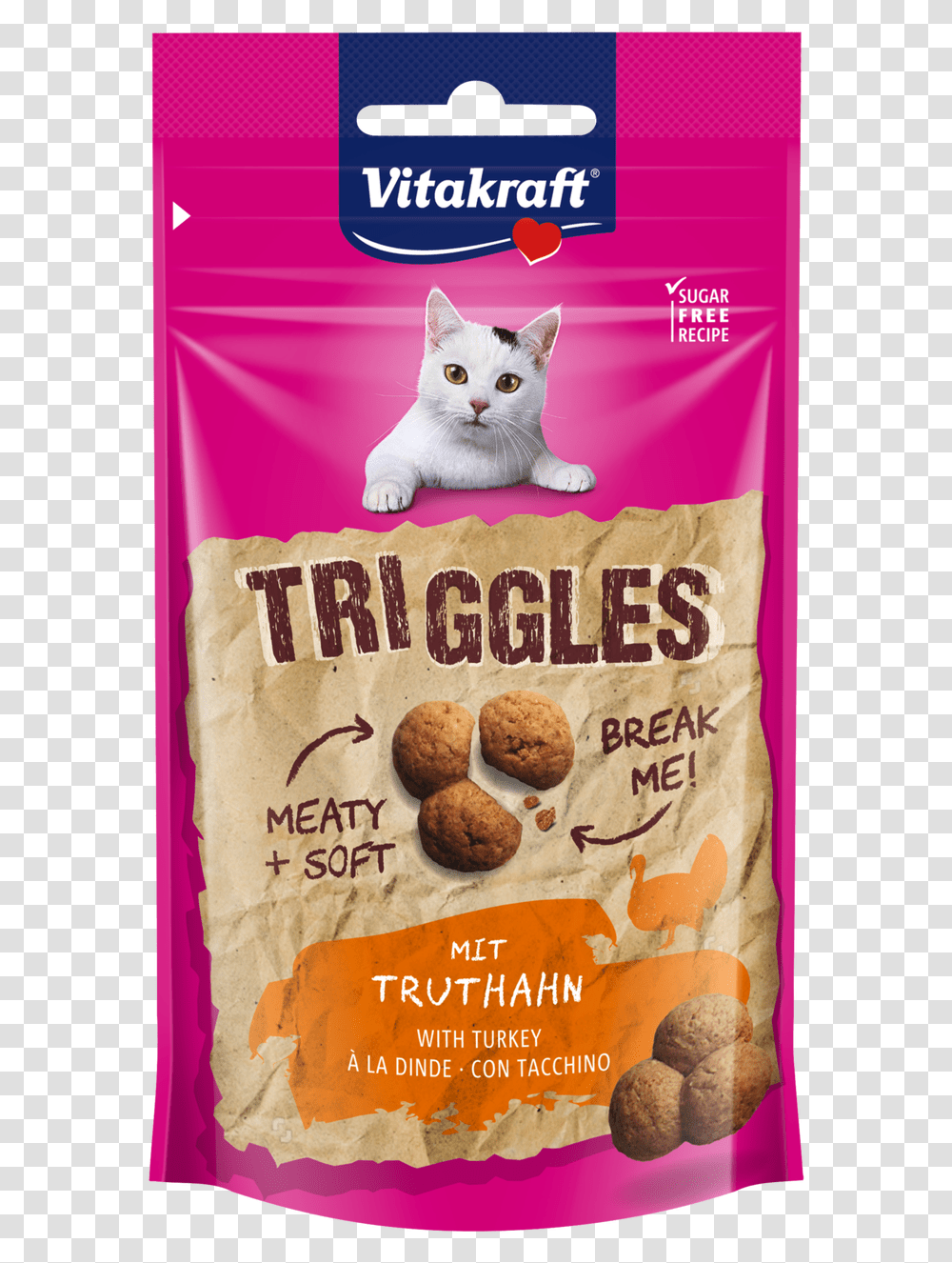Vitakraft Triggles With Turkey Cat Treat Vitakraft Crispy Crunch Salmon, Food, Sweets, Advertisement, Plant Transparent Png