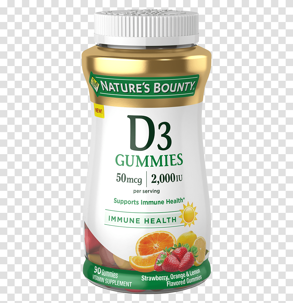 Vitamin D3 Gummies D3 Gummies Nature's Bounty, Bottle, Sunscreen, Cosmetics, Orange Transparent Png