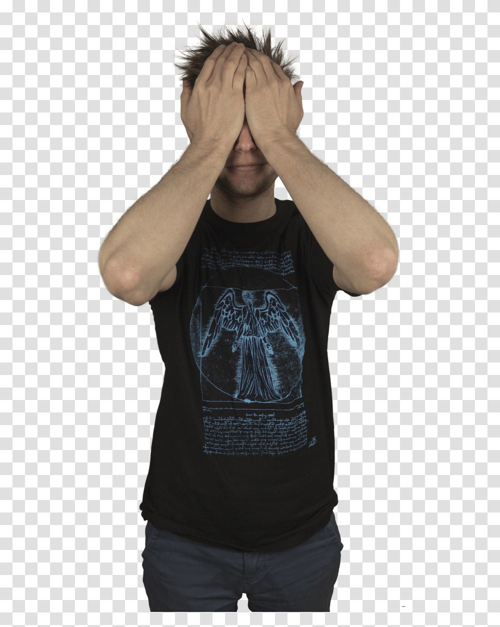 Vitruvian Weeping Angel Male T Shirt, Apparel, Person, Human Transparent Png