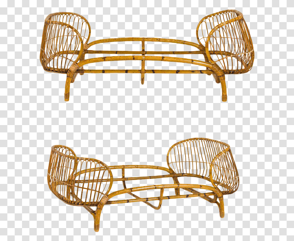Vittorio Bonacina Pair Of Beds Bamboo Circa 1950 Italy Bench, Furniture, Chair, Bronze, Hair Slide Transparent Png
