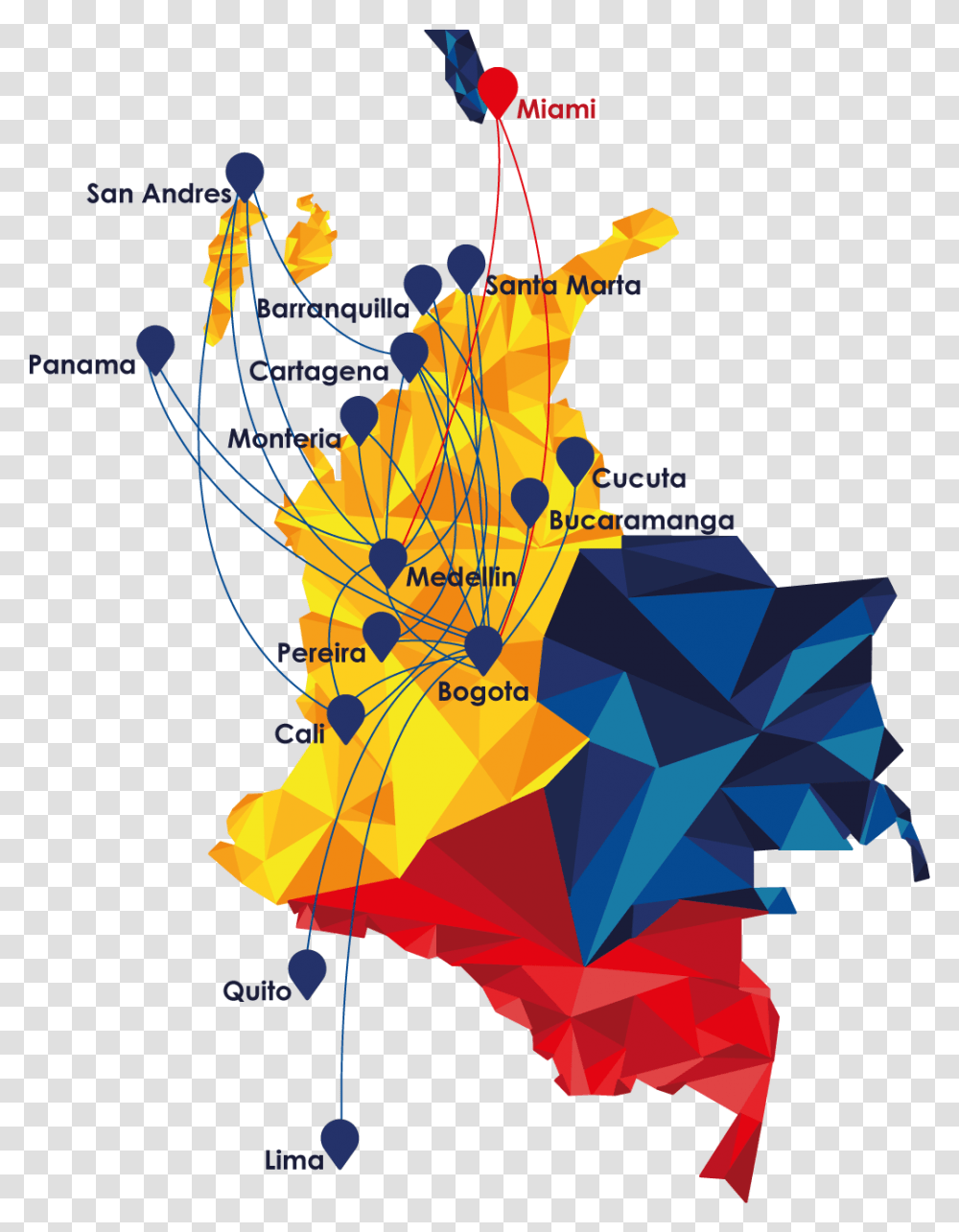 Viva Colombia Route Map Colombia Map, Plot, Diagram Transparent Png