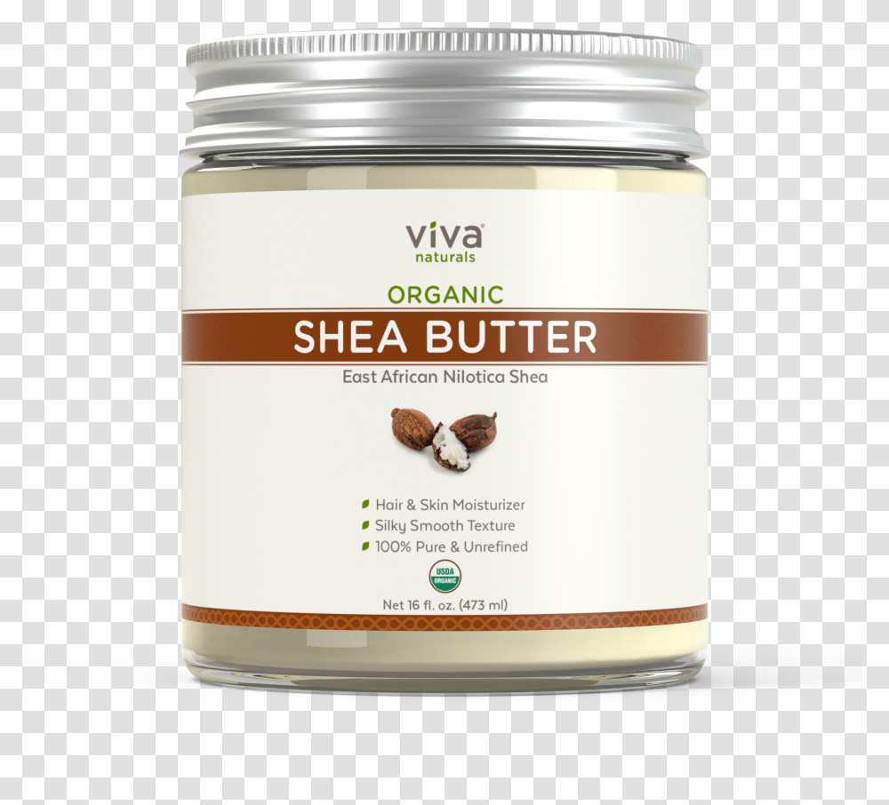 Viva Naturals Organic Shea Butter 16oz Front Of Jar Viva Naturals Shea Butter, Food, Dessert, Chocolate, Syrup Transparent Png