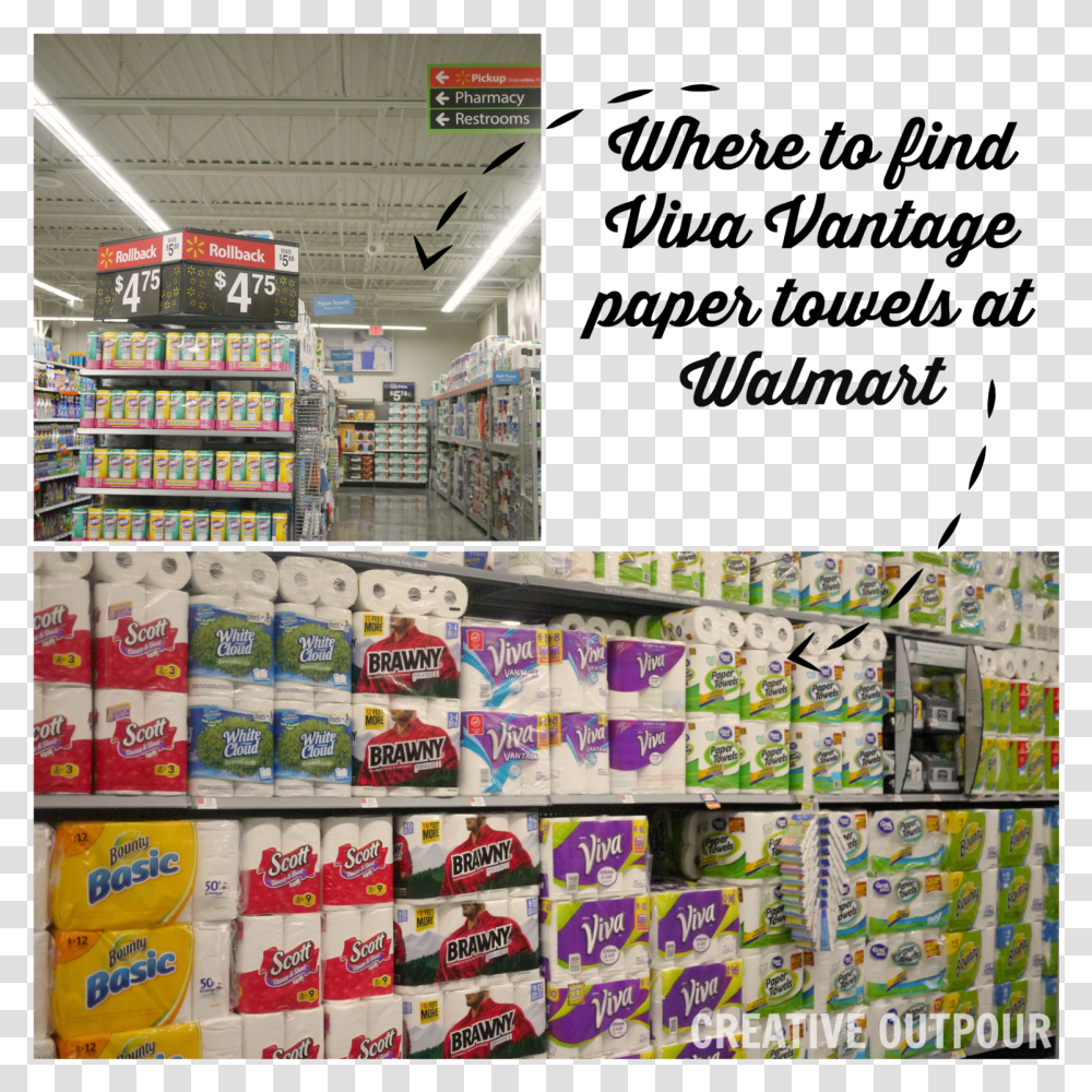 Viva Vantage Paper Towels Walmart Tailgating Razorbacks Convenience Store, Grocery Store, Shop, Supermarket, Shelf Transparent Png