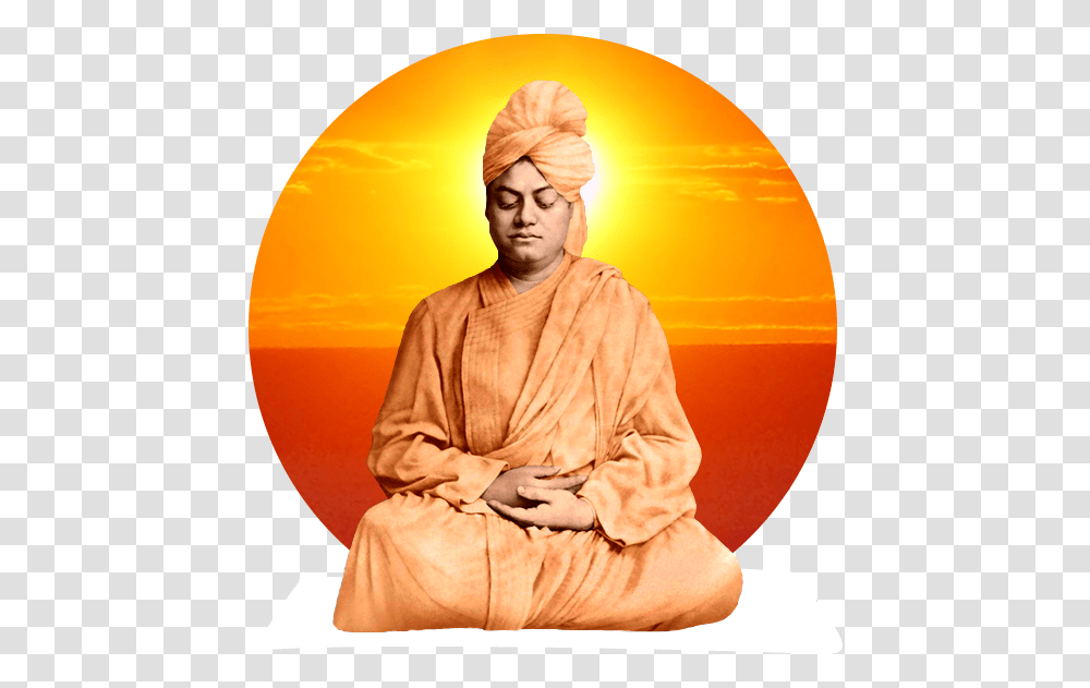 Vivekananda Hindu God India Swami Vivekananda Doing Meditation, Apparel, Person, Human Transparent Png