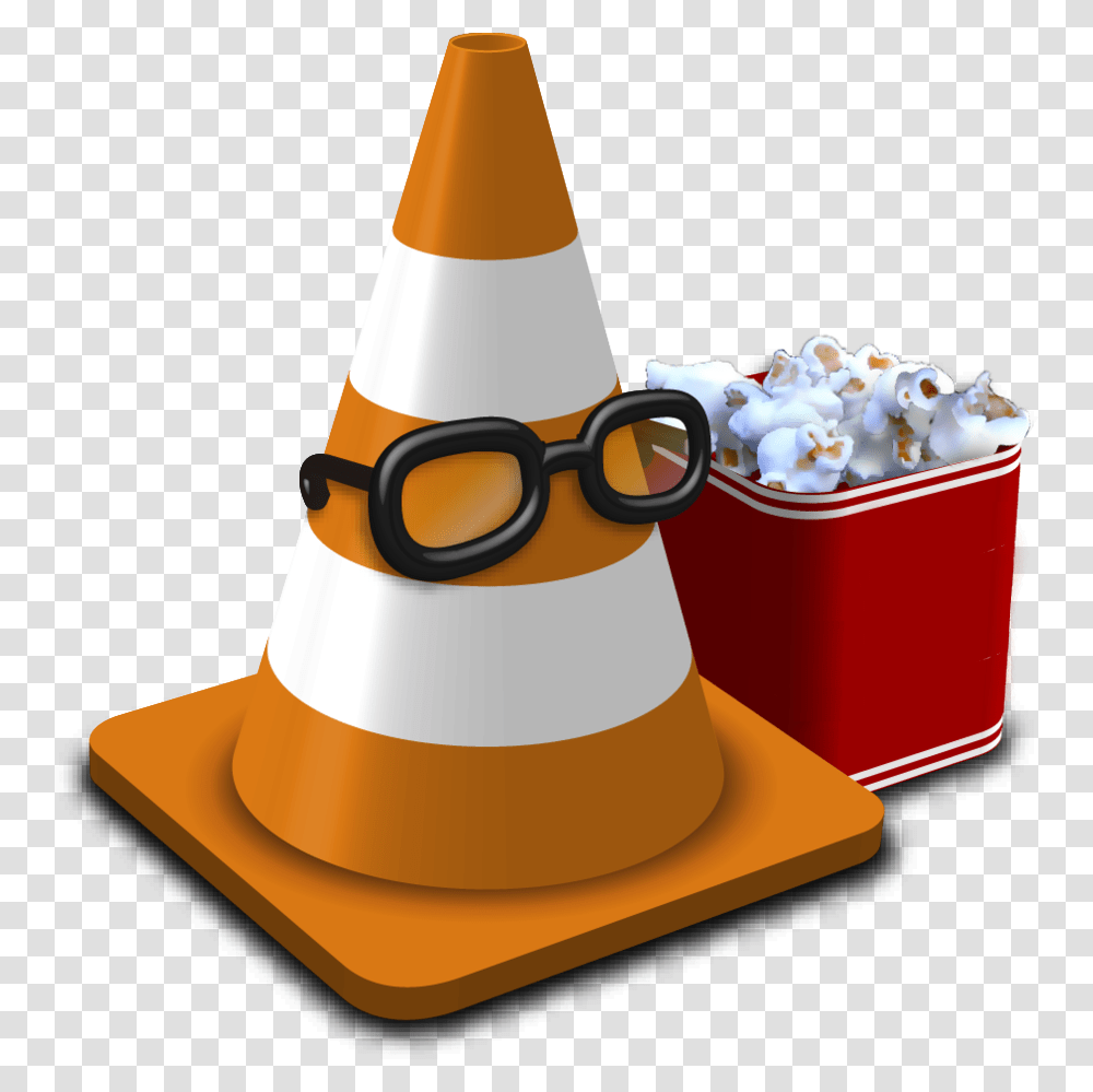 Vlc Media Player, Food, Cone, Popcorn, Snack Transparent Png