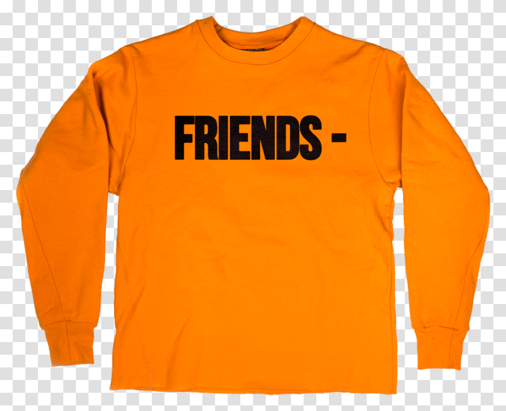 Vlone Friends Orange Crewneck Vlone Orange Friends Long Sleeve, Clothing, Apparel, Sweatshirt, Sweater Transparent Png