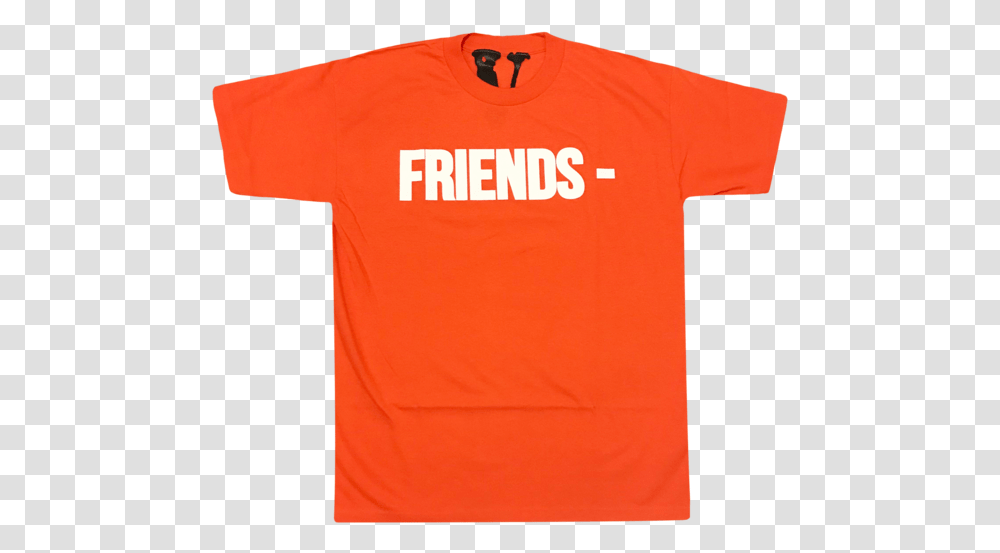 Vlone Orange Friends Logo, Clothing, Apparel, T-Shirt, Sleeve Transparent Png