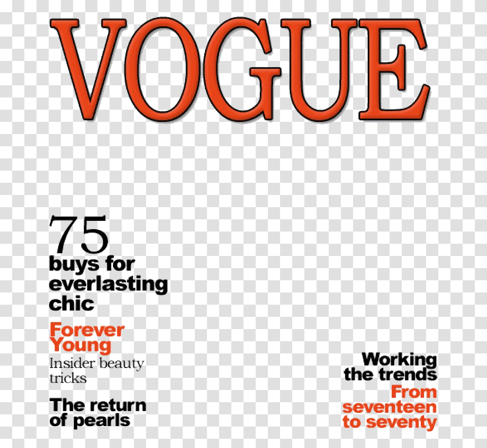 Vogue Magazine Cover Image Magazine Cover Template Vogue, Advertisement, Poster, Flyer Transparent Png