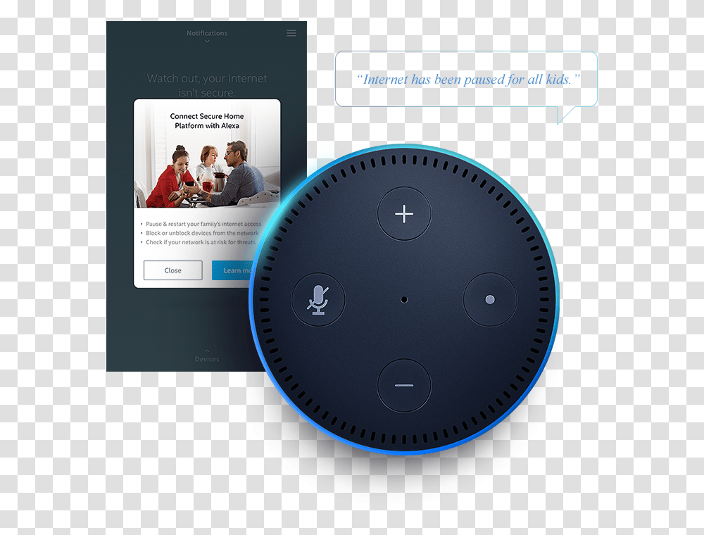 Voice Assistant Compatibility Shown With Amazon Alexa, Person, Clock Tower, Electronics, Poster Transparent Png