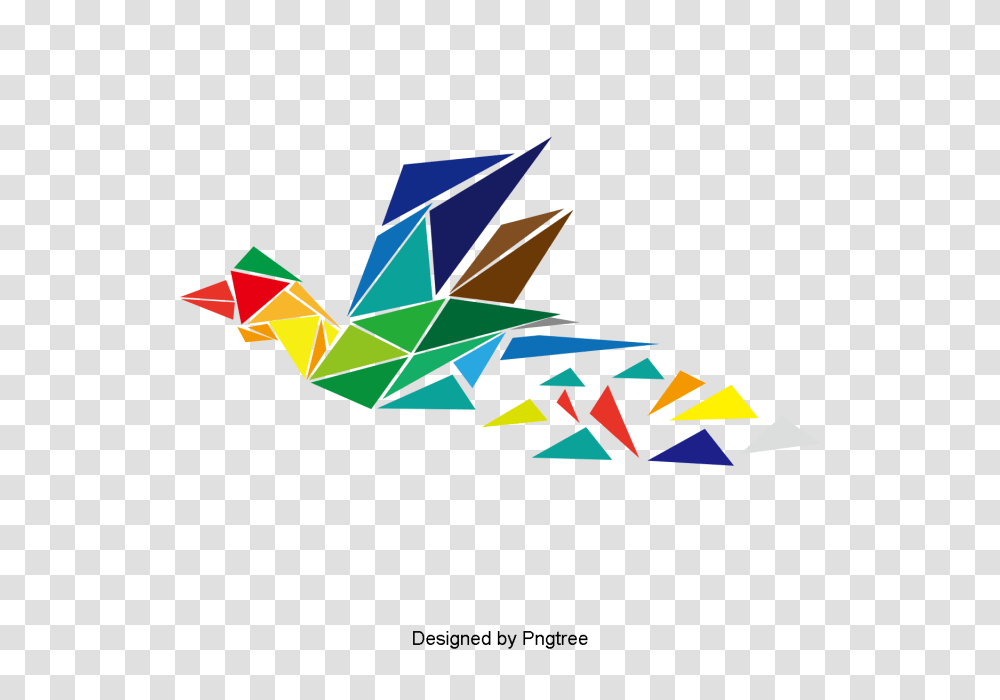Volando En El Aire Coloridos De Papel Plegado Material, Paper, Origami Transparent Png