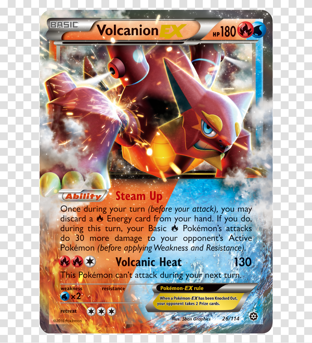 Volcanion Ex Pokemon Card, Poster, Advertisement, Flyer, Paper Transparent Png